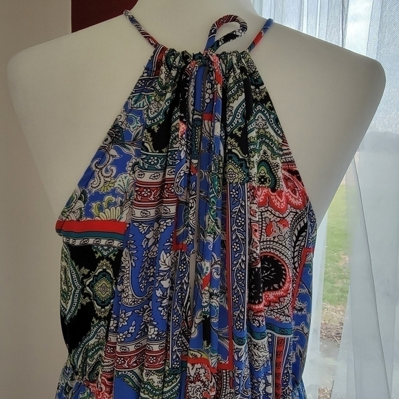 Paisley Multiprint Halter Jumpsuit Size Large EUC - Picture 8 of 10